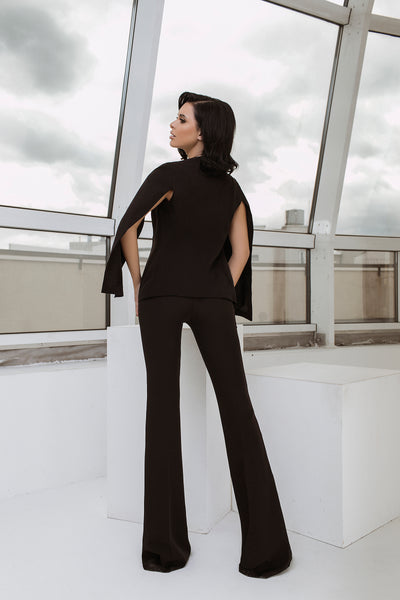 Black SLIT SLEEVE SUIT 2-PIECE (ARTICLE C208)