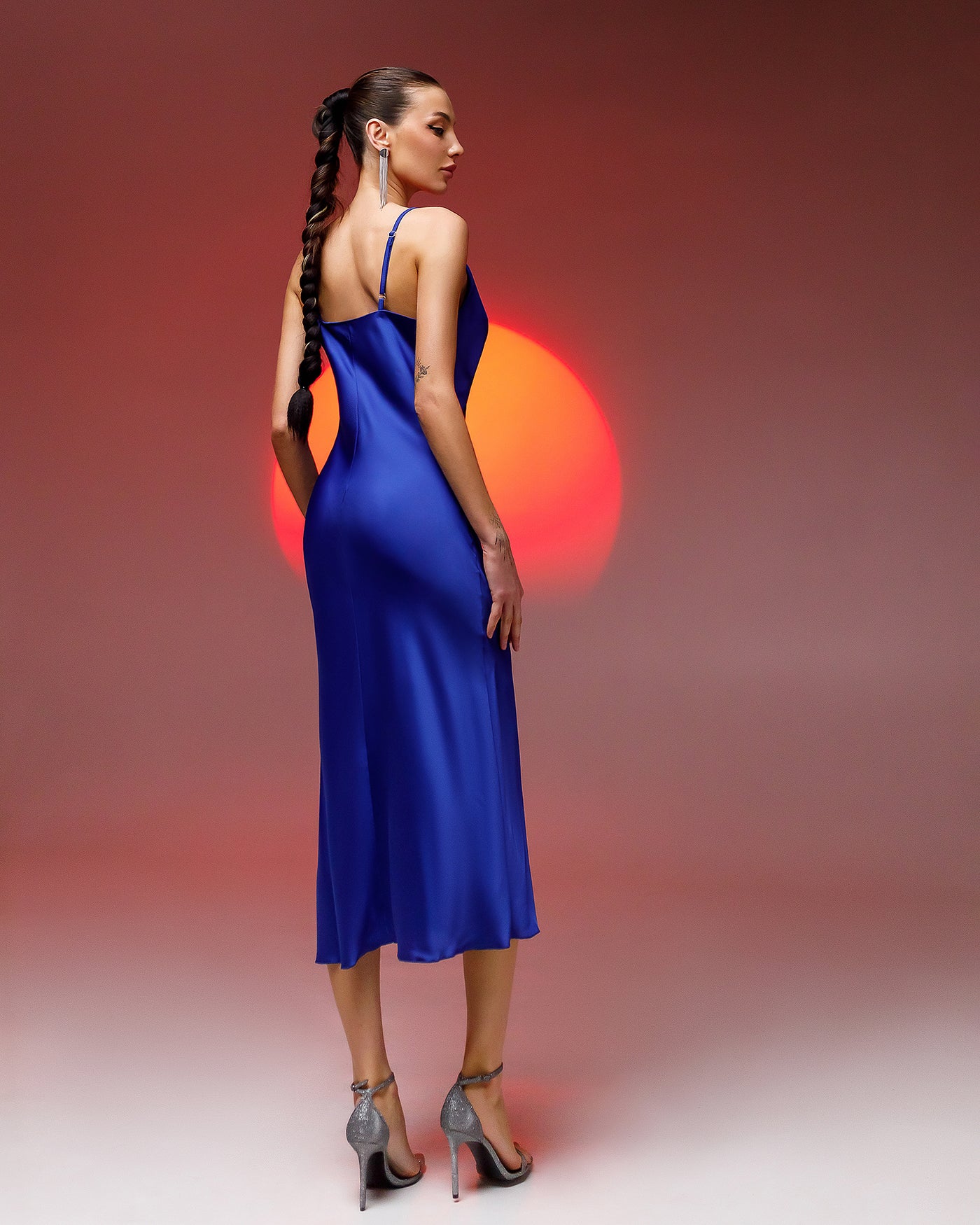 Blue SILK SLIP DRESS (ARTICLE 021)