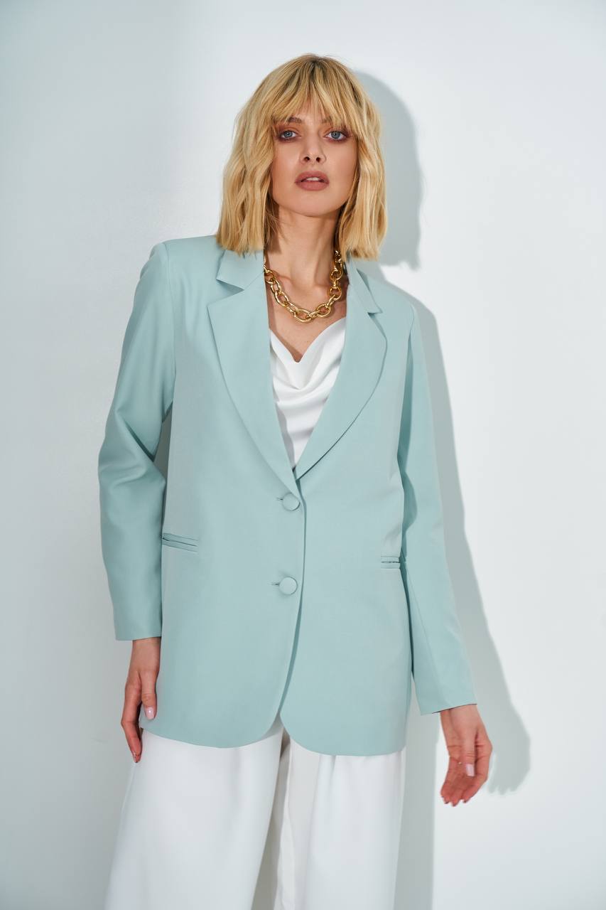 Olive 2-button single-breasted blazer (article 283/1)