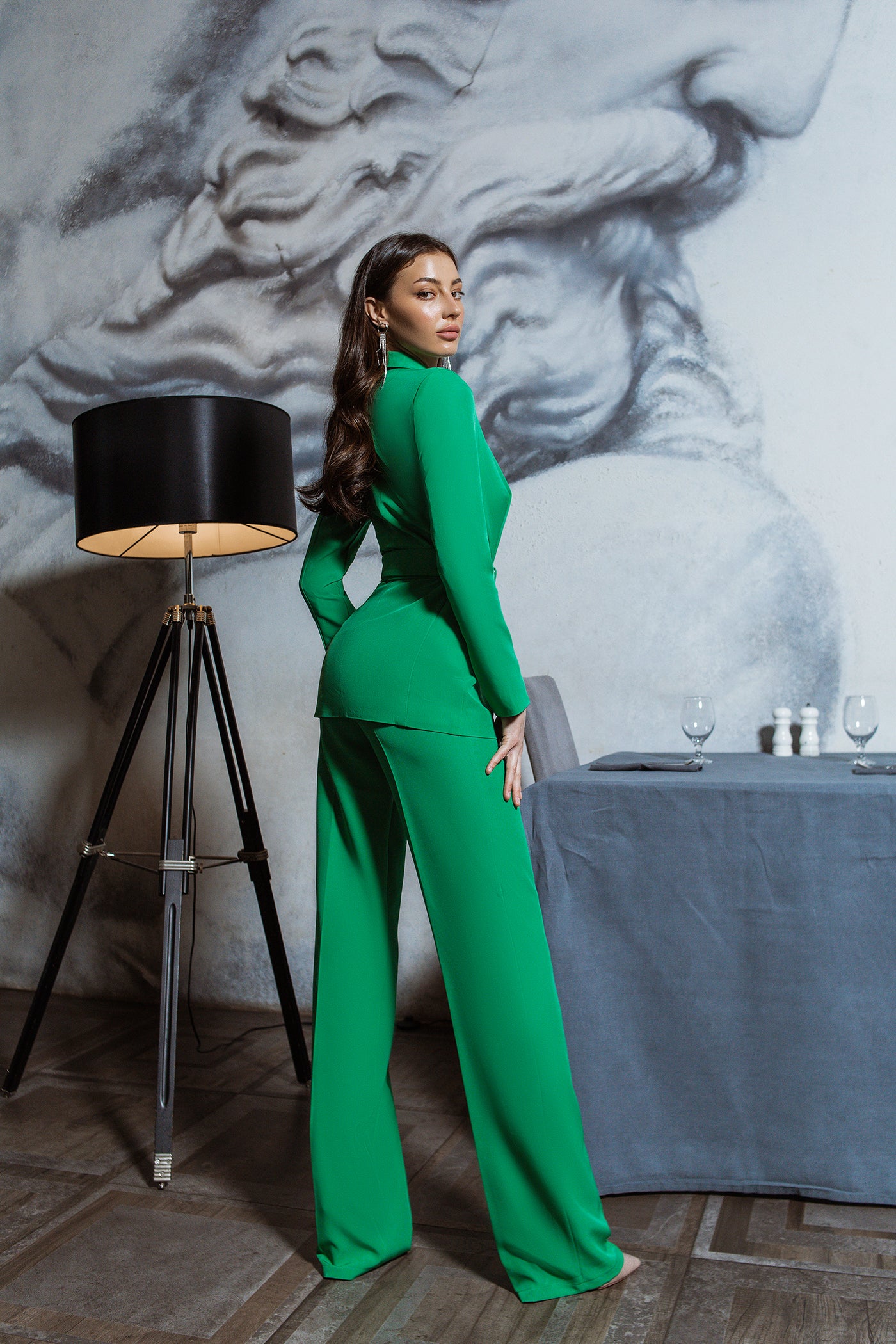 Green Belted Double Breasted Suit 2-Piece (article C273)