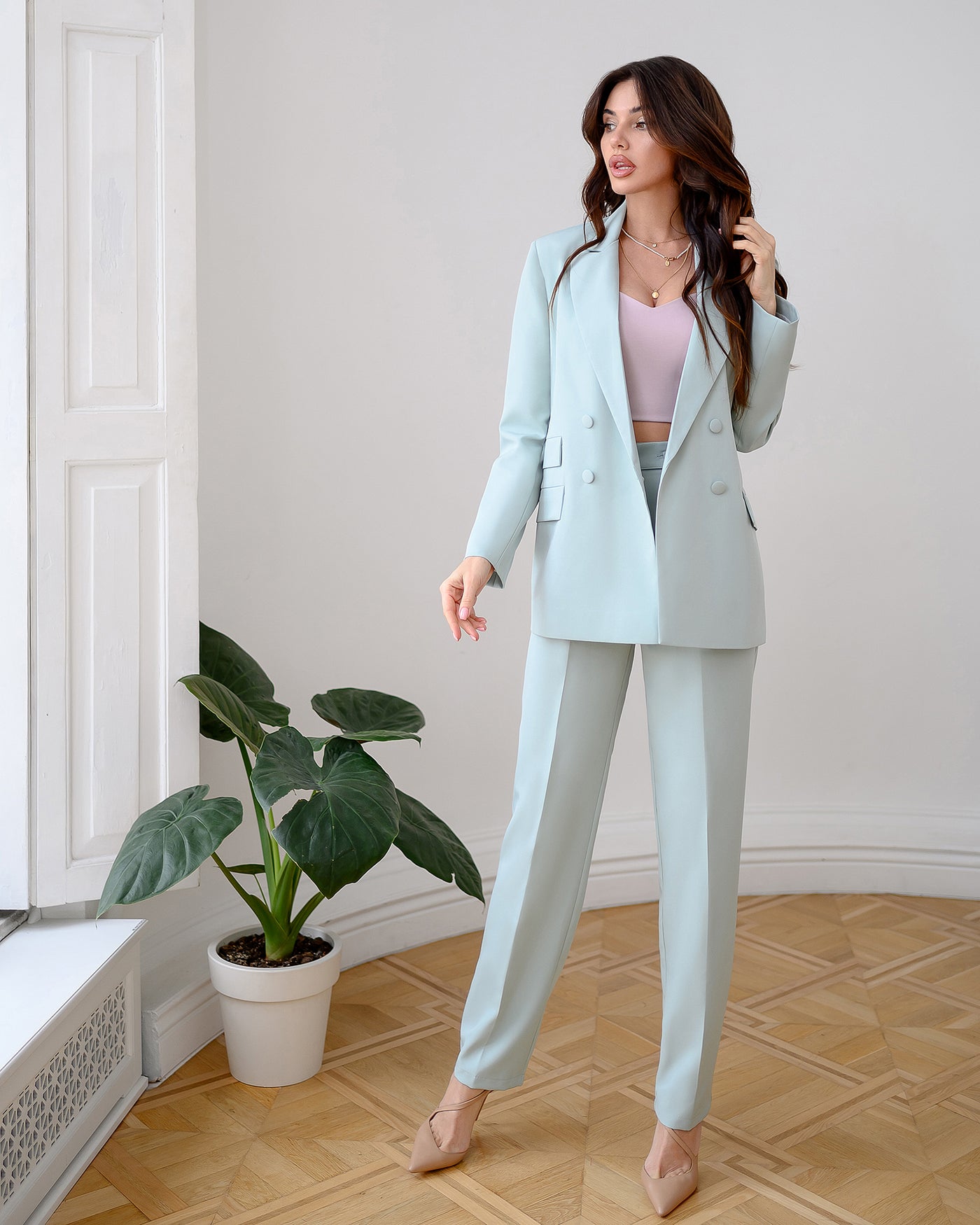 Olive Double-Breasted Suit 2-Piece (article 404)