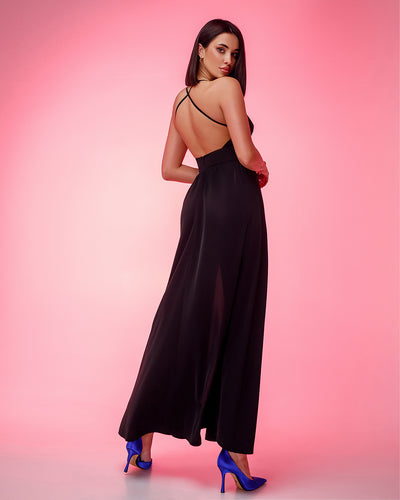 Black V-Neck Maxi Dress (article 370)