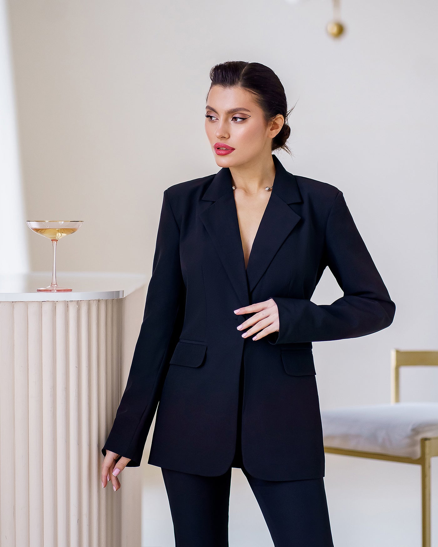 Black SINGLE-BREASTED SUIT 2-PIECE (ARTICLE 332)