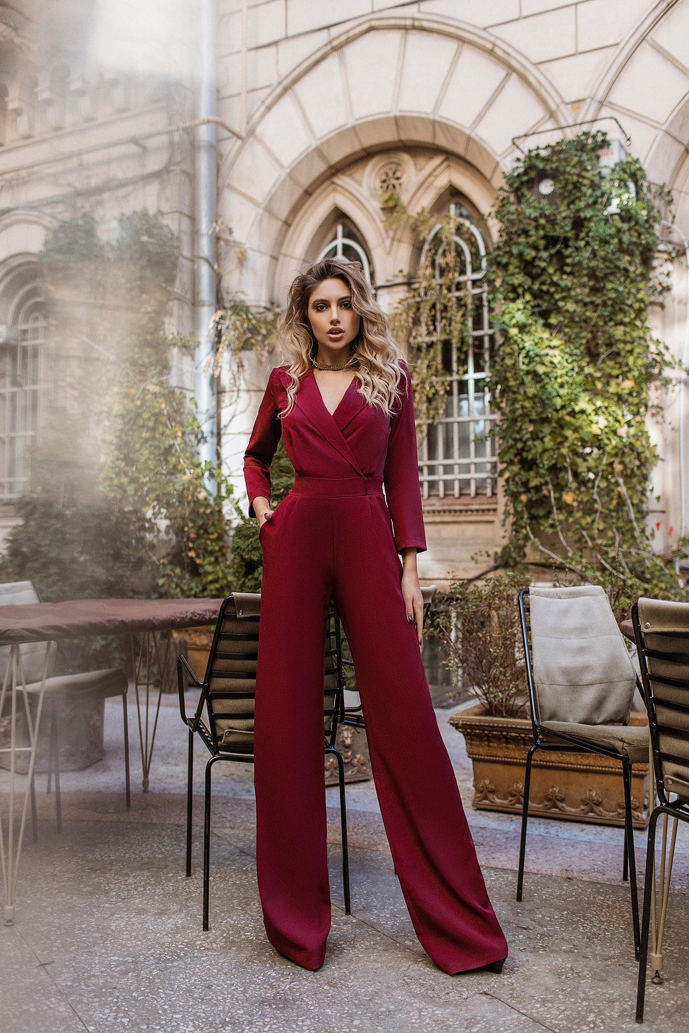 Bordeaux Bridal Jumpsuit (article 238)