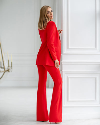 Red Regular-Fit 3-Piece Suit (article 402)