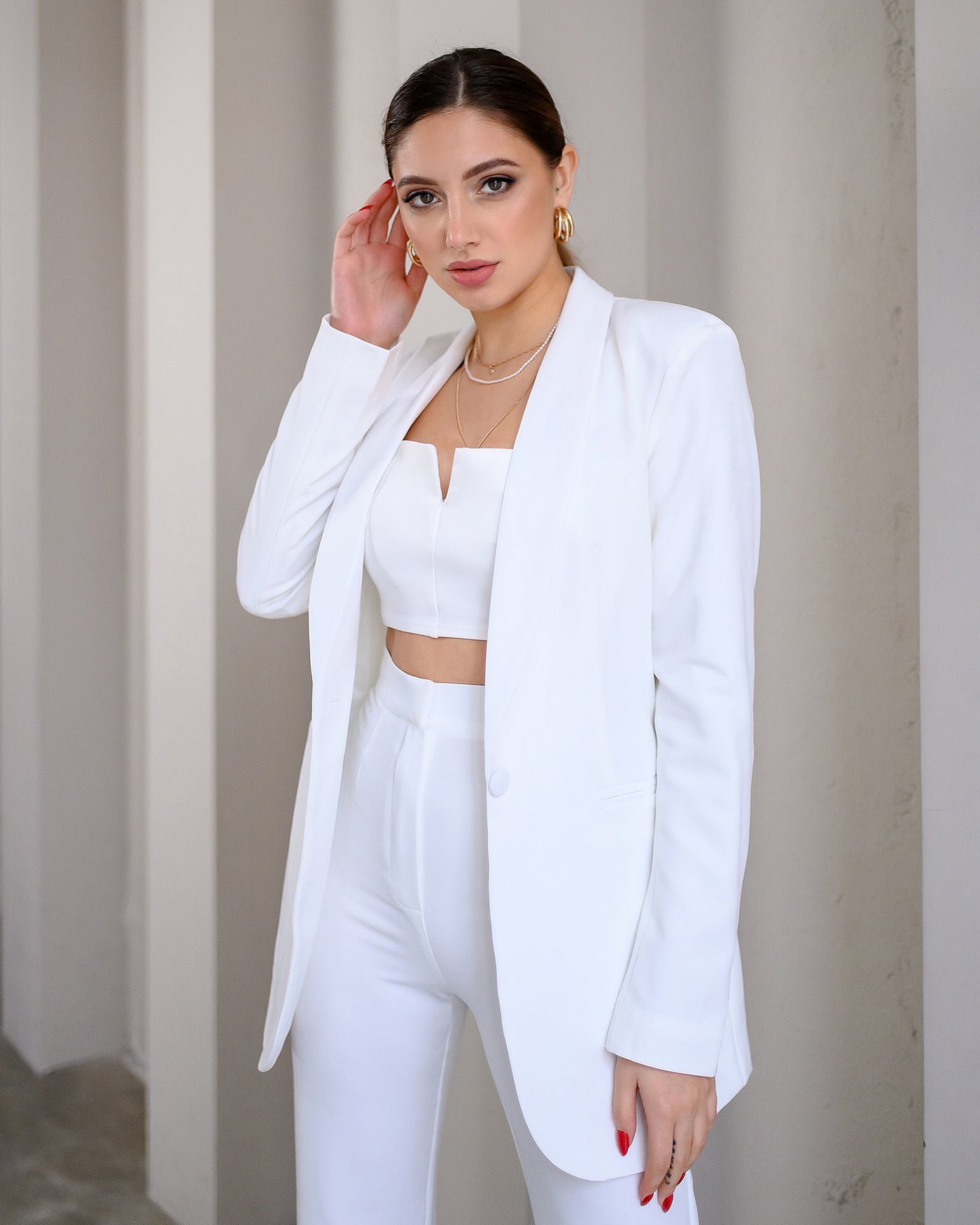 White Shawl Lapel Suit 2-Piece (article 314)