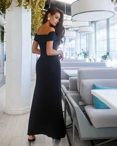 Black OFF-THE-SHOULDER MAXI DRESS (ARTICLE 321)